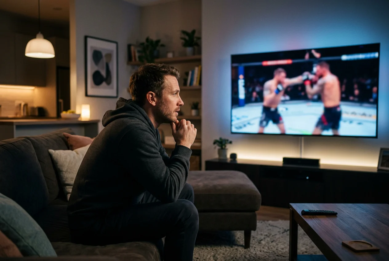 Katsoja seuraa UFC-ottelua suoratoistona